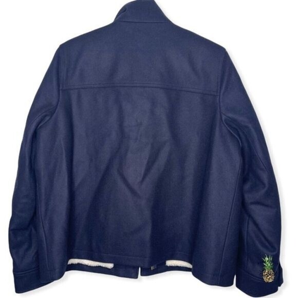 J. CREW Melton Wool Blue Jacket - Picture 8 of 11